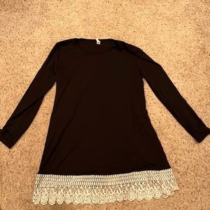 Girls Large Black Laced Bottom Dress